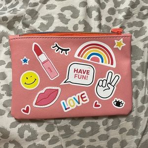 Coral Pink Have Fun Ipsy Makeup Bag ; Brand New